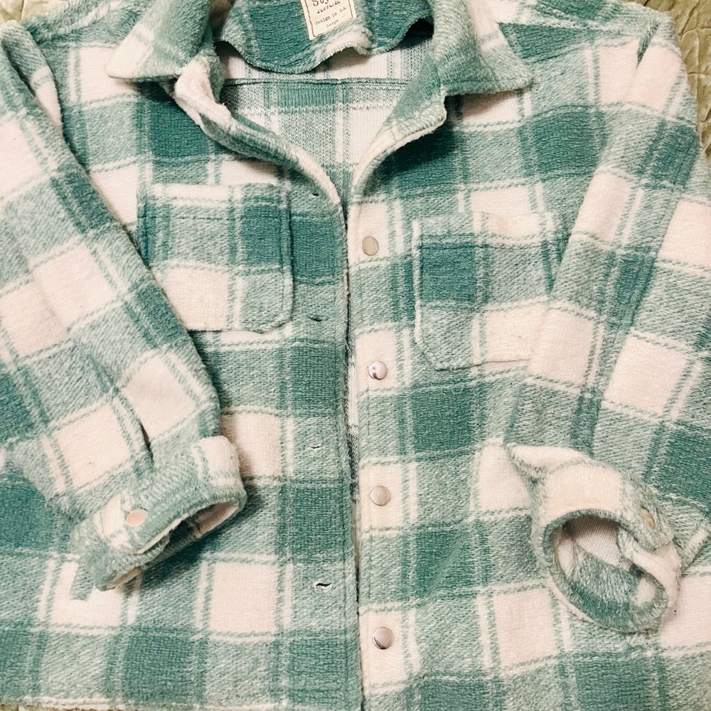 Style Rack Green and White Checkered Jacket